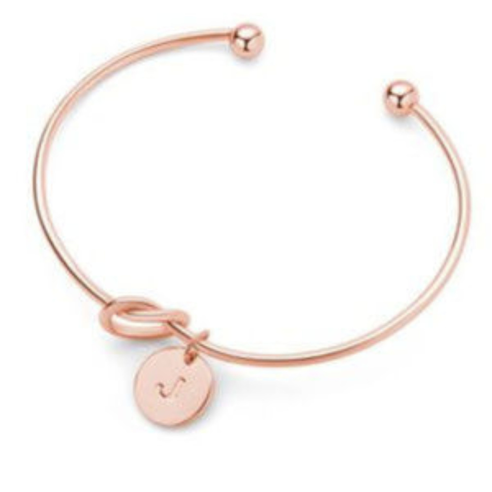 Initial Letter Bracelet - Rose Gold (Letter J)